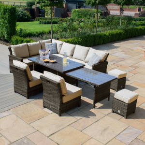 Extending Kingston Corner Dining Set Grey Lakeside Furniture Direct