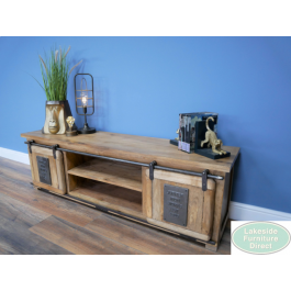 Rustic wood tv shop cabinet