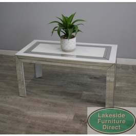 White mirrored coffee hot sale table