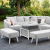 Outdoor Fabric Ambition Square Corner Dining Set with Rising Table - Lead Chine 