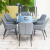 Outdoor Fabric Zest 6 Seat Oval Dining Set - Flanelle