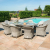 Oxford 8 Seat Oval Fire Pit Dining Set with Heritage Chairs