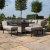 Outdoor Fabric Pulse Deluxe Square Dining Set with Rising Table - Taupe