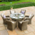 Winchester 6 Round Rattan Dining Set with Venice Chairs, Ice Bucket & Lazy Susan