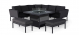Outdoor Fabric Pulse Square Corner Dining Set with Fire Pit - Charcoal 