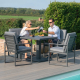 Amalfi 4 Seat Square Dining Set with Rising Table - Grey