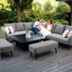 Outdoor Fabric Ambition Square Corner Dining Set with Rising Table - Flanelle