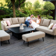 Outdoor Fabric Ambition Square Corner Dining Set with Rising Table - Taupe 