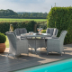 Ascot Rattan 4 Seat Round Dining Set with Weatherproof Cushions