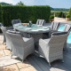 Ascot Rattan 8 Seat Oval Dining Set with Lazy Susan & Weatherproof Cushions