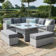 Ascot Rattan Deluxe Corner Dining Set with Rising Table, Ice Bucket & Weatherproof Cushions