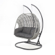 Ascot Rattan Double Hanging Chair with Weatherproof Cushions