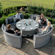 Ascot Rattan Round Sofa Dining Set with Rising Table & Weatherproof Cushions