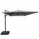 Atlas Cantilever Parasol 2.4m x 3.3m Rectangular with LED Lights and Cover - Grey