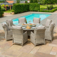 Cotswold Rattan Reclining 8 Seat Round Dining Set with Rattan Lazy Susan