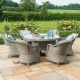 Oxford 6 Seat Round Ice Bucket Dining Set with Heritage Chairs & Lazy Susan