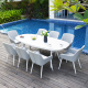 Outdoor Fabric Zest 8 Seat Oval Dining Set - Lead Chine