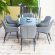 Outdoor Fabric Zest 6 Seat Oval Dining Set - Flanelle