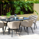 Outdoor fabric Ambition 6 Seat Oval Dining Set - Taupe 