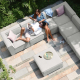 Outdoor Fabric Apollo Large Corner Sofa Group - Lead Chine 