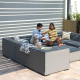 Outdoor Fabric Apollo Large Corner Sofa Group - Flanelle 