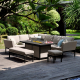 Outdoor Fabric Pulse Rectangular Corner with Fire Pit - Taupe