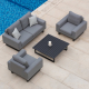 Outdoor Fabric Ethos 2 Seat Sofa Set - Flanelle 