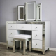 White Glass and Mirrored Dressing Table Set