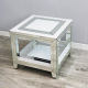 White Glass and Mirrored End Table