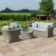 Oxford Rattan 3 Seat Sofa Set with Fire Pit
