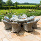Oxford 8 Seat Round Ice Bucket Dining Set with Heritage Chairs & Lazy Susan