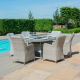 Oxford 6 Seat Oval Fire Pit Dining Set with Venice Chairs