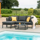 Outdoor Fabric Pulse Chaise Sofa Set - Charcoal 
