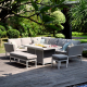 Outdoor Fabric Pulse Rectangular Corner with Fire Pit - Lead Chine