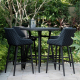 Outdoor Fabric Regal 4 Seat Round Bar Set - Charcoal