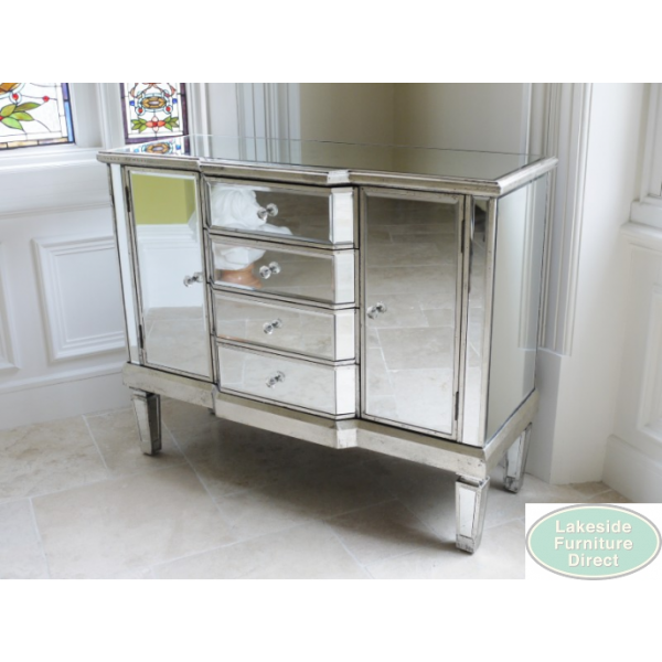 Champagne mirrored sideboard hot sale