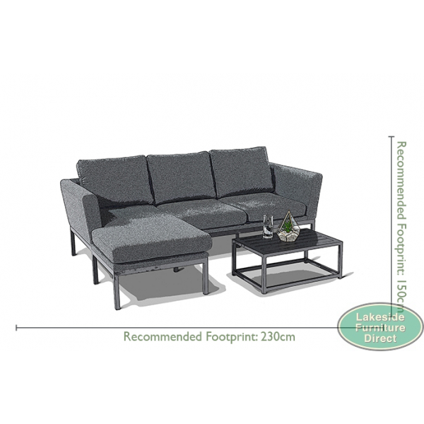 Outdoor Fabric Pulse Chaise Sofa Set Flanelle