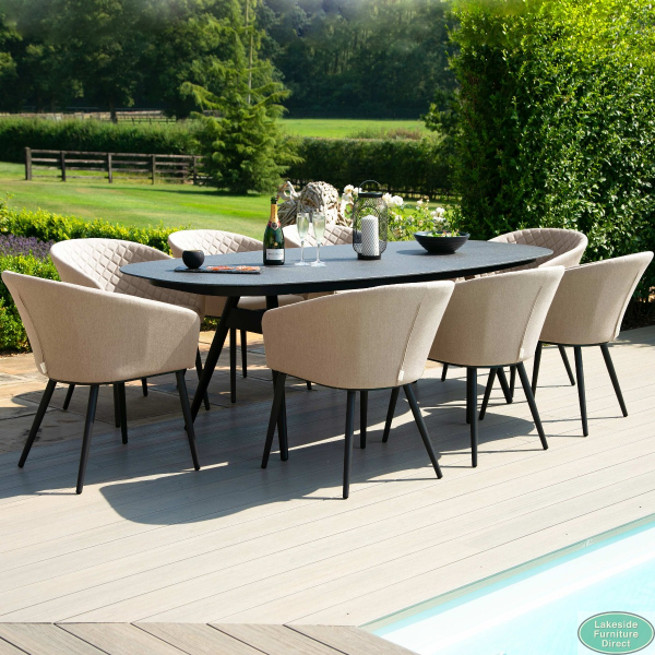 Oval outdoor dining table outlet set