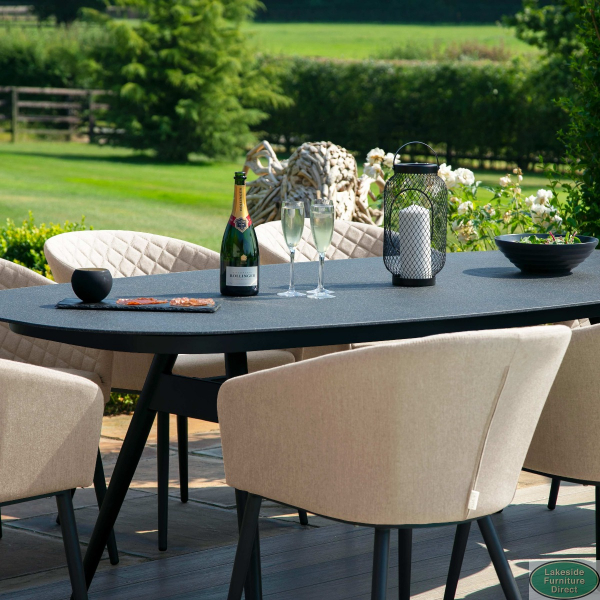 Oval outdoor dining sales table for 8