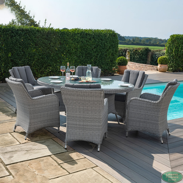 6 seater dining top set with cushions