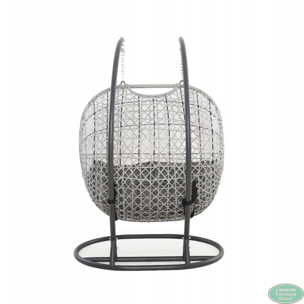 Ascot Double Hanging Chair with Weatherproof Cushions Lakeside