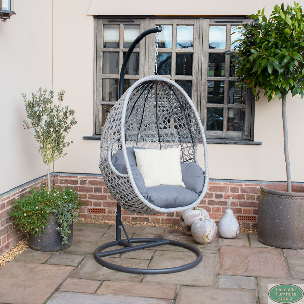 Ascot Hanging Chair with Weatherproof Cushions Lakeside Furniture Direct