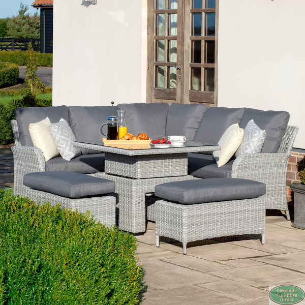 Ascot Square Corner Dining Set with Rising Table Lakeside