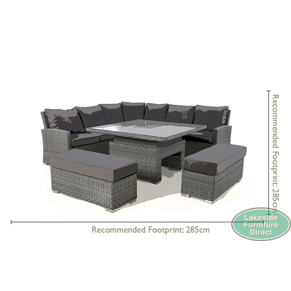 Ascot Deluxe Corner Dining Set with Rising Table Lakeside Furniture Direct