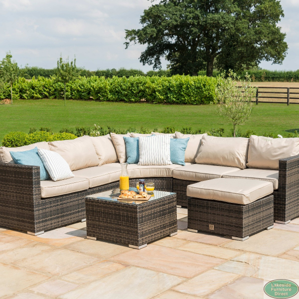 Rattan corner sofa set shop with ice bucket