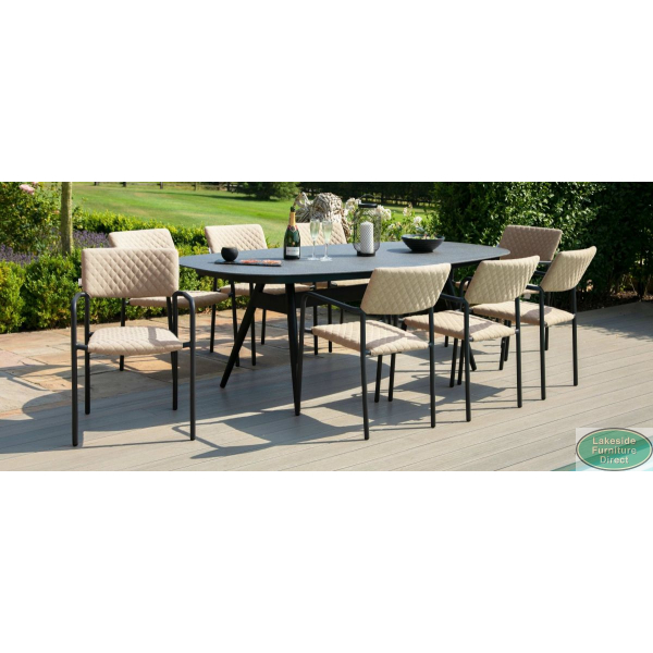 Outdoor fabric Bliss 8 seat oval dining set Lakeside Furniture