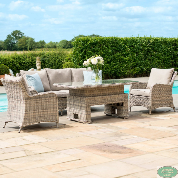 Rattan dining set with rising table 2025