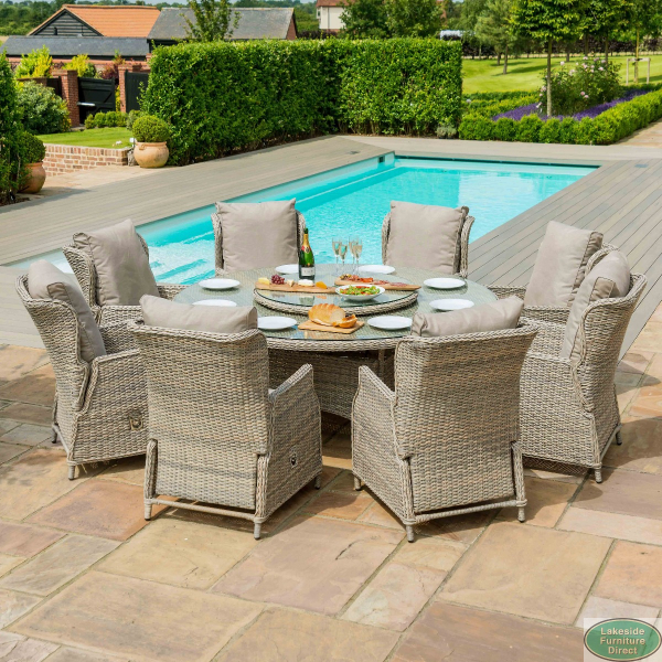 Outdoor round table with lazy susan sale