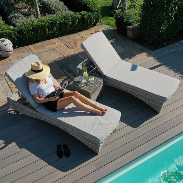 Maze rattan oxford sales sun lounger set