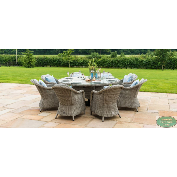 Oxford 8 Seat Round Table With Ice, 8 Seat Round Dining Table